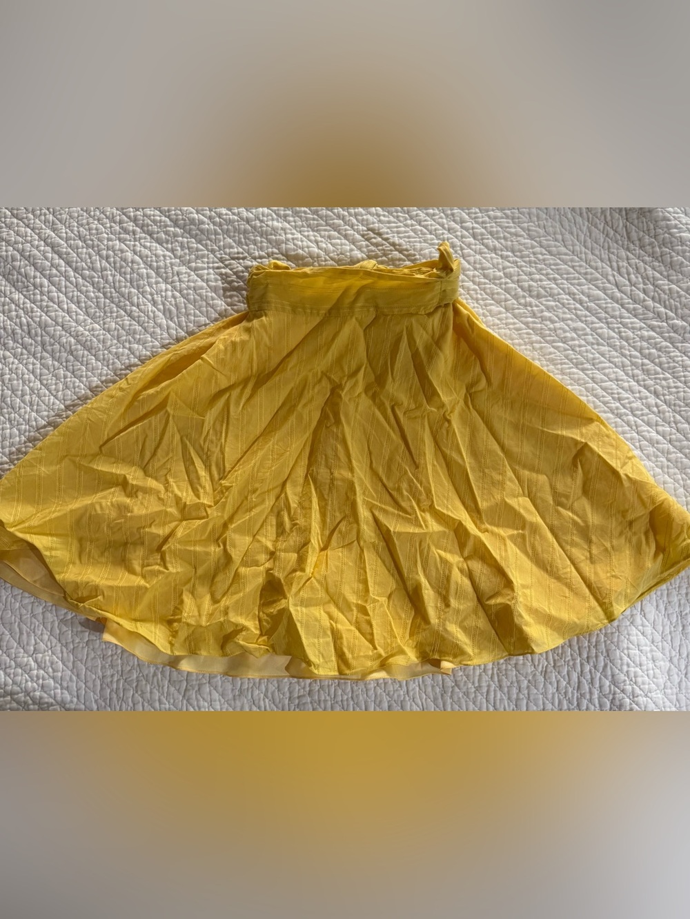 Bright Yellow Girls' Full Skirt with Elastic Waist